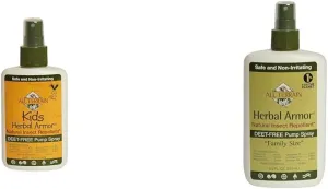 Kids Herbal Armor 4oz & Herbal Armor 8oz DEET-Free Insect Repellent Bundle - Plant-Based, All-Natural Bug Spray for Family