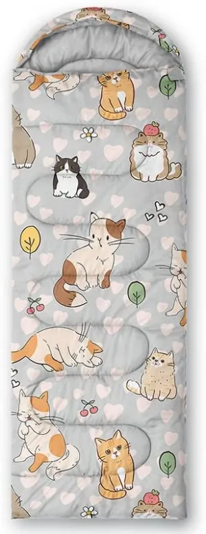 Kids Sleeping Bag for Boys and Girls,Mixed Color Star Dot-Lightweight Warm Portable Outdoor Indoor-Waterproof Cold Weather Resistant Sleeping Bag for Camping Hiking