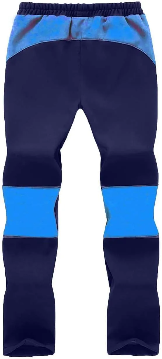 Kids Softshell Trousers Fleece Lined Outdoor Hiking Trekking Pants Skiing Snow Winter Pants Boys Girls