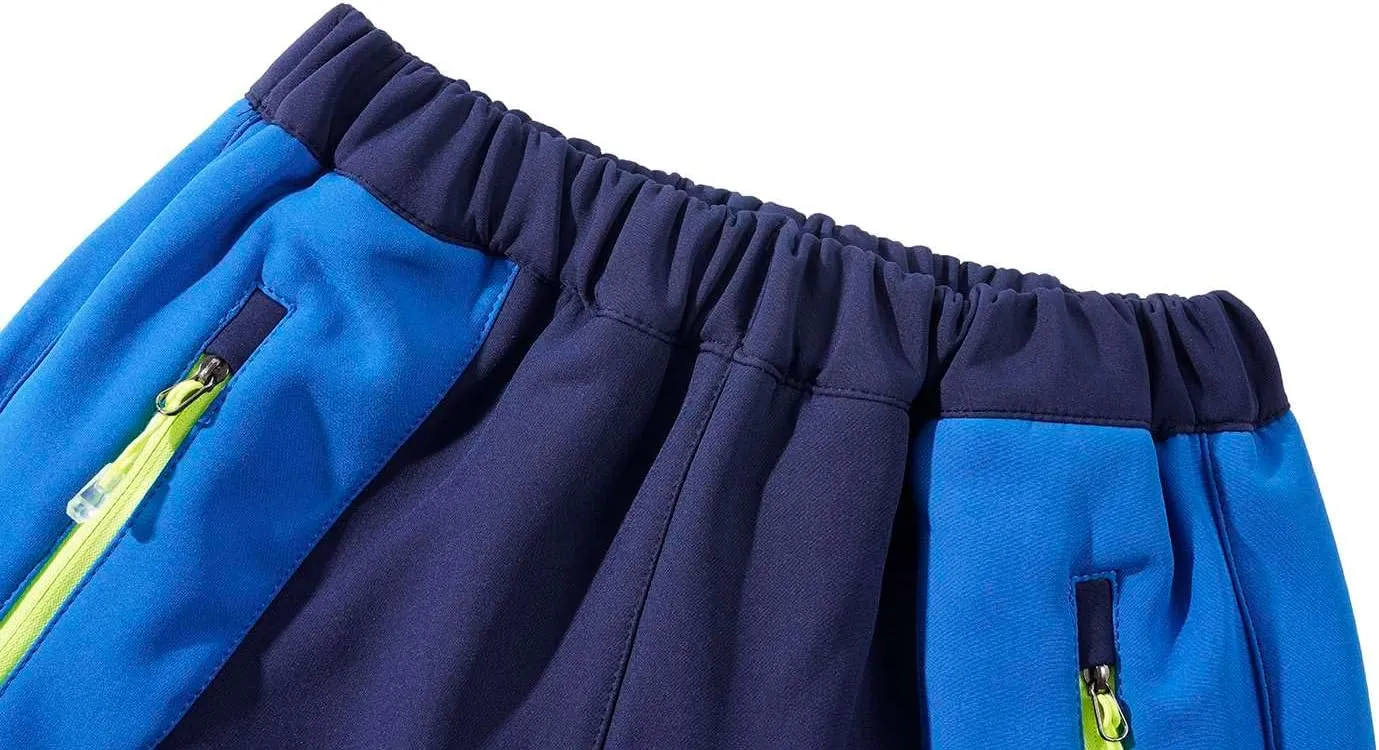 Kids Softshell Trousers Fleece Lined Outdoor Hiking Trekking Pants Skiing Snow Winter Pants Boys Girls