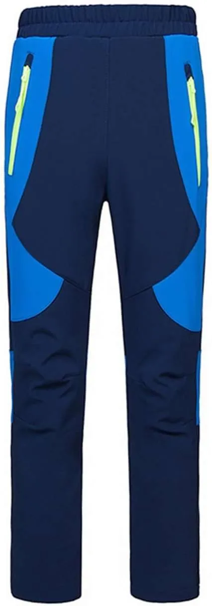Kids Softshell Trousers Fleece Lined Outdoor Hiking Trekking Pants Skiing Snow Winter Pants Boys Girls