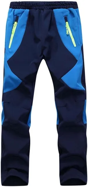 Kids Softshell Trousers Fleece Lined Outdoor Hiking Trekking Pants Skiing Snow Winter Pants Boys Girls