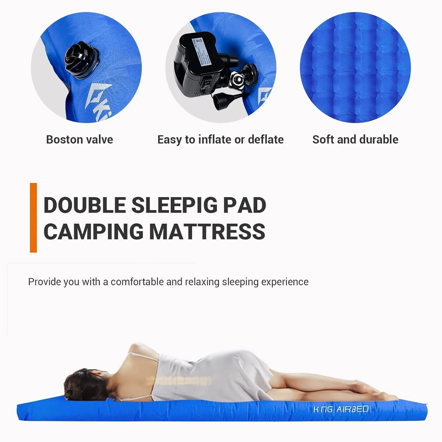 KingCamp Air Mattress Sleeping Pad, Ultra-Lightweight, Compact, and Waterproof Camping Pad for Backpacking, Hiking, and Outdoor Adventures