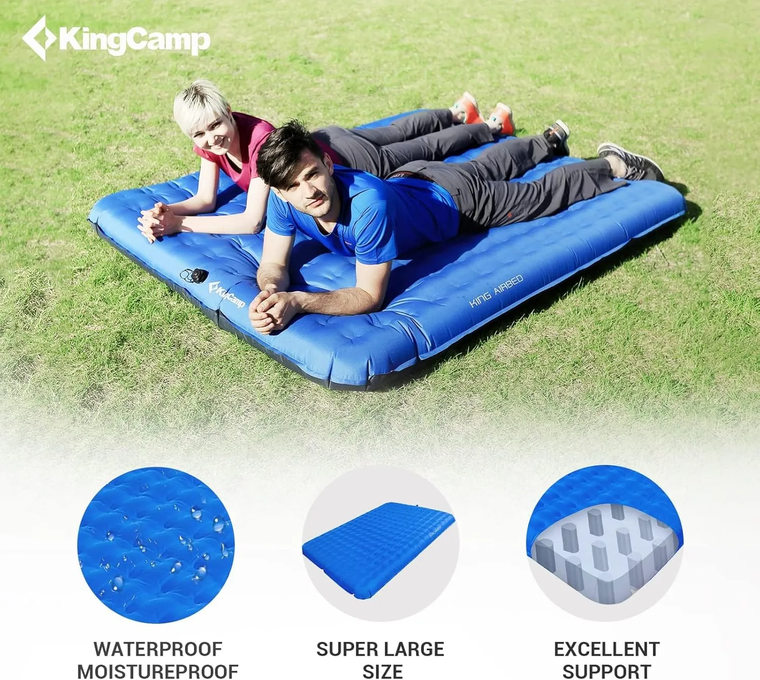 KingCamp Air Mattress Sleeping Pad, Ultra-Lightweight, Compact, and Waterproof Camping Pad for Backpacking, Hiking, and Outdoor Adventures