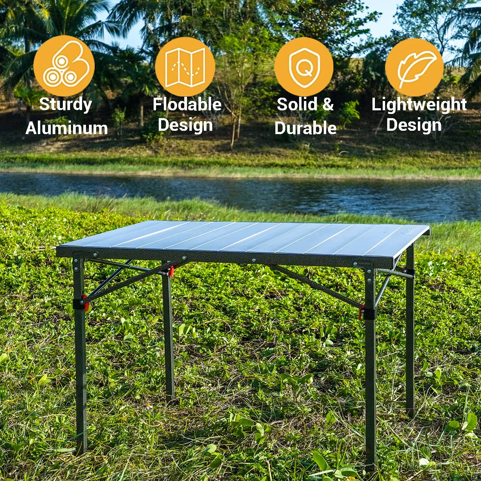 KingCamp MARBLE PLUS Aluminum Camping Roll-Top Table