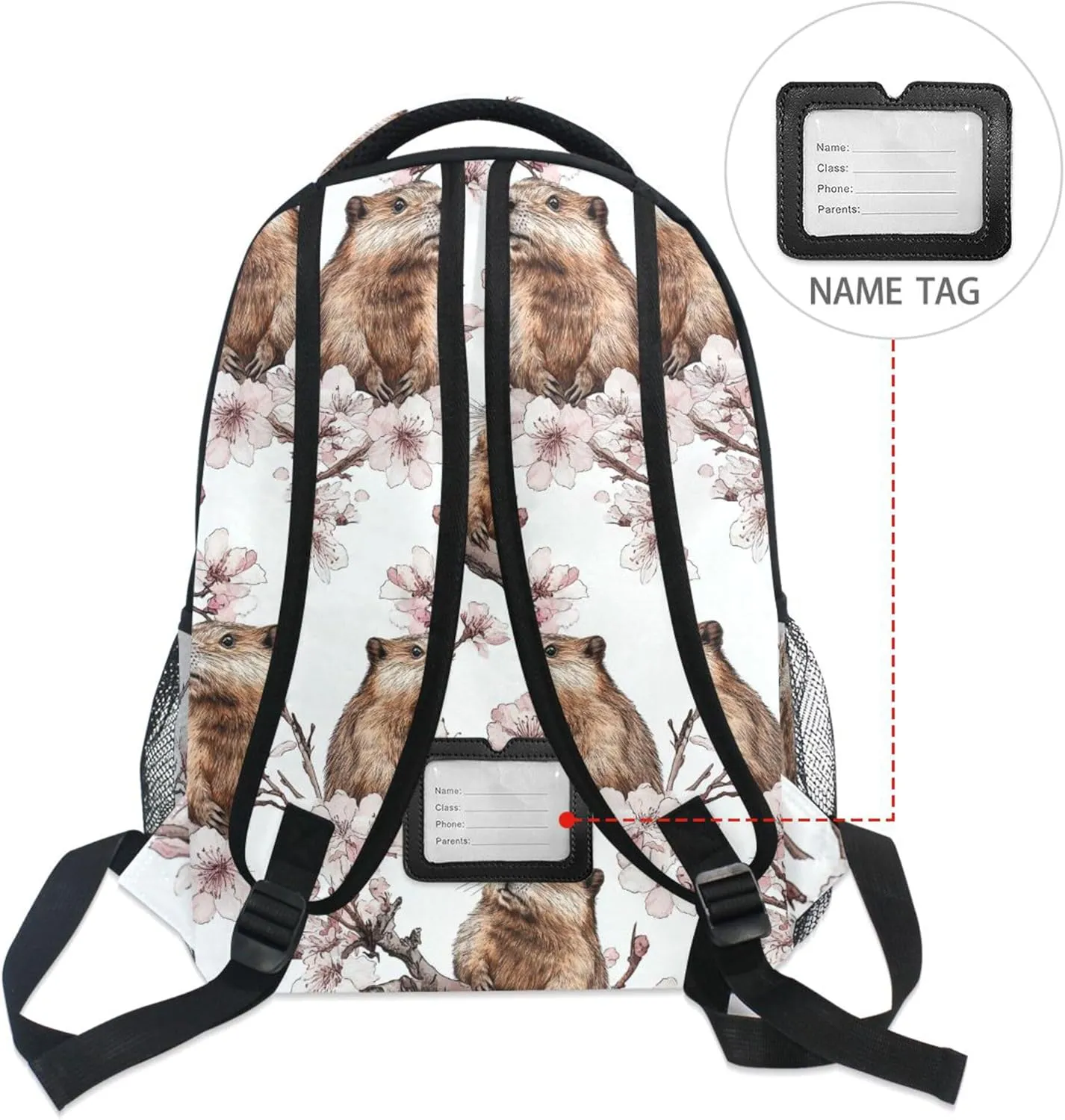 KLL Day Backpack for Men and Women Waterproof Personal Backpack with Chest Strap for Business Work College Travel Trip Aesthetic Beaver White