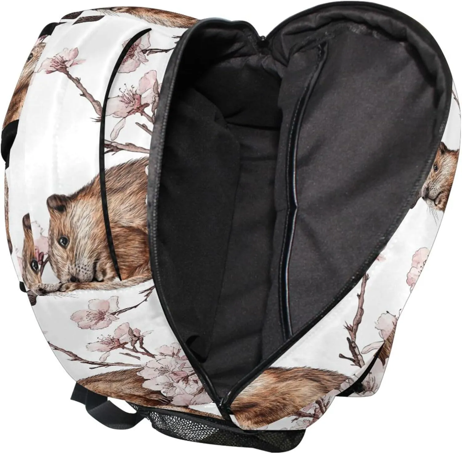 KLL Day Backpack for Men and Women Waterproof Personal Backpack with Chest Strap for Business Work College Travel Trip Aesthetic Beaver White