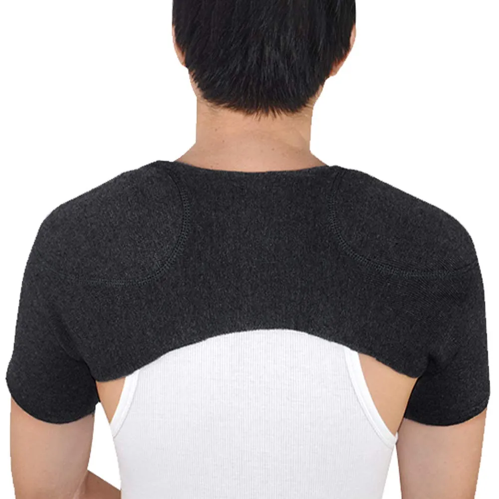 Knit Cashmere Double Shoulder Support Brace Winter Warm Shoulder Strap Guard Pain Relief Stability Compression Sleeve Wrap Thermal Self-Warming Shoulders Pad Protector Home Office Rotator Cuff Brace