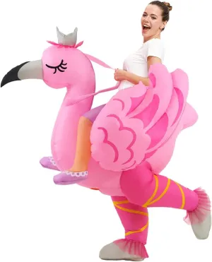 KOOY Inflatable Flamingo Costume Adult, Inflatable Costume For Adult Funny Costumes,Blow Up Costume, Party Costume