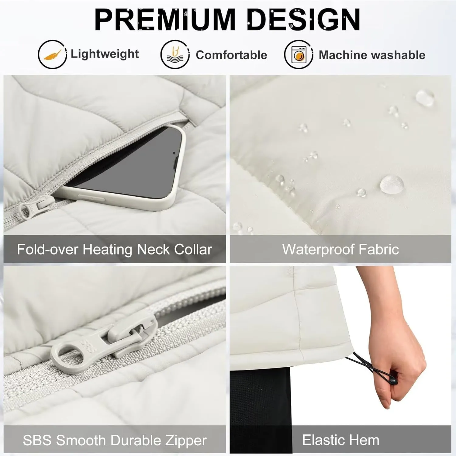 KOVNLO Womens Heated Vest, 4 in 1 Smart Controller, Lights-out Design, Lightweight Heating Vest (Battery Pack Not Included)