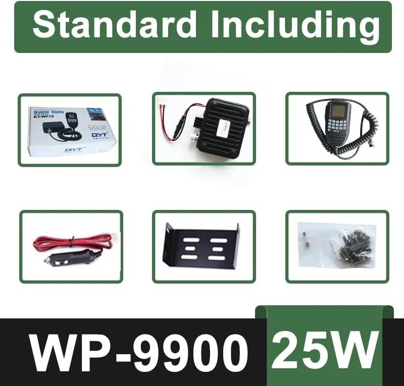 KT-9900 Radio Mini Walkie Talkie with Programming Cable Mobile Car Radio Handheld Microphone 25W High Power Tranceiver 200CH Long Range