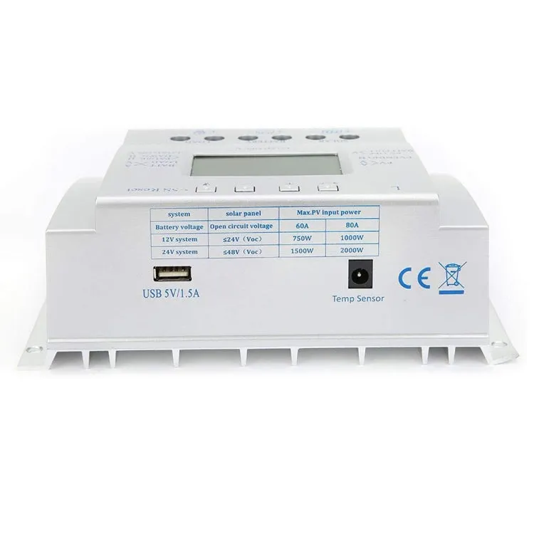 L60  12V/24V 60A Solar Controller Power Voltage Current LCD Display Solar Charge Controller