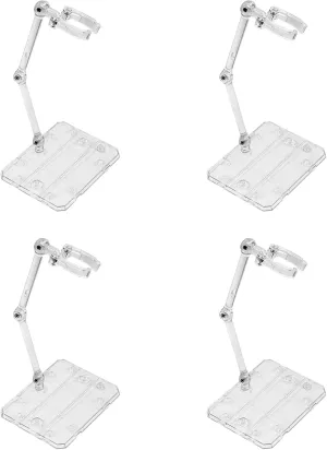 Larcele 4Pcs Action Figure Stand, Assembly Action Figure Display Holder Base Adjustable Clear Model Support Stand for 6-7 inch Action Figures SBZJ-01 (Transparent )