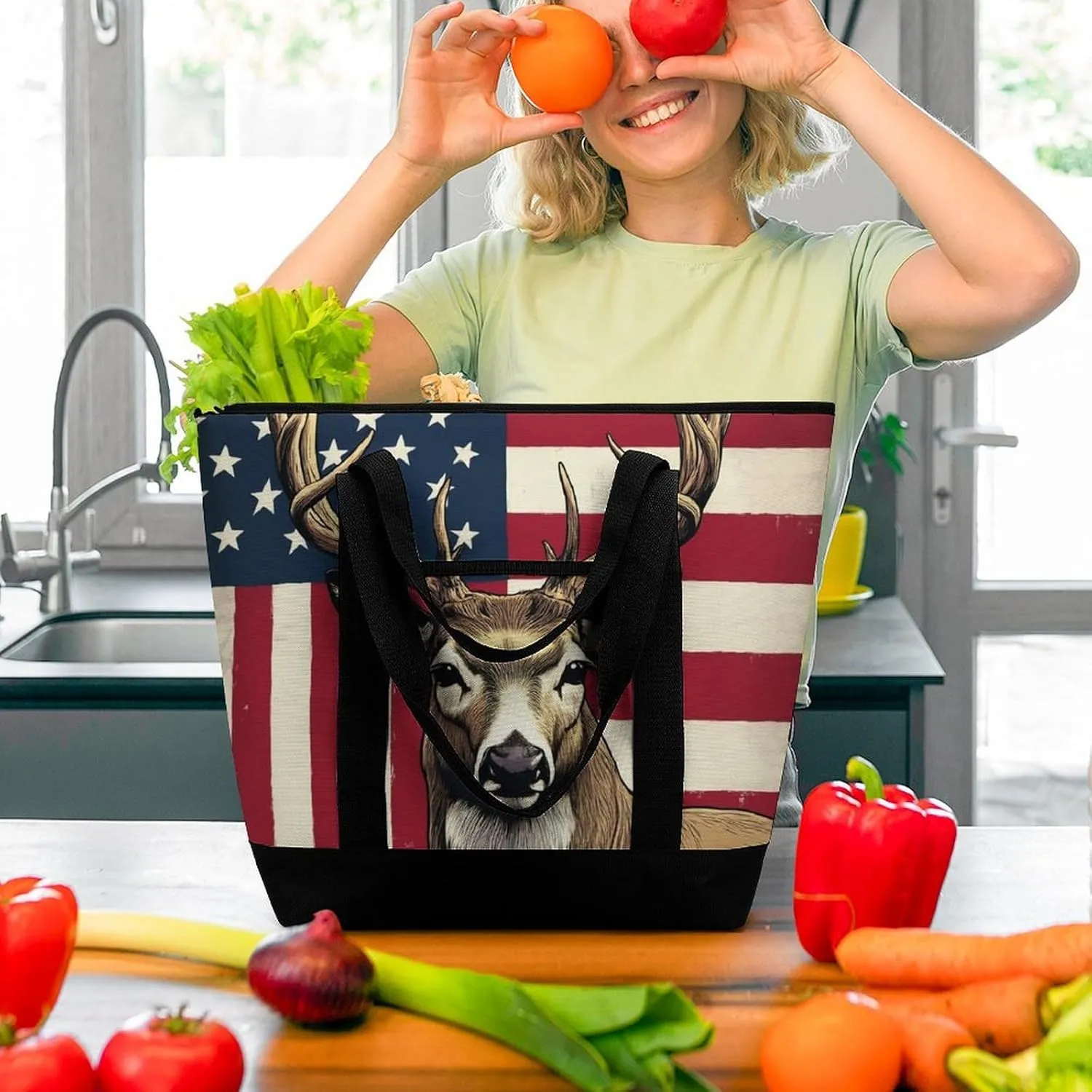 Large Thermal Shopping Tote Bag Travel Friendly Fashion Handbag Commuter Bag