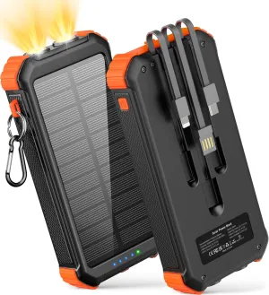 LATIMERIA 45800mAh Solar Charger Power Bank, Portable Phone Charger with USB C in/Output, 5V3.1A QC 3.0 Fast Charging for Cellphone, External Battery Pack Compatible with iPhone Samsung Google etc