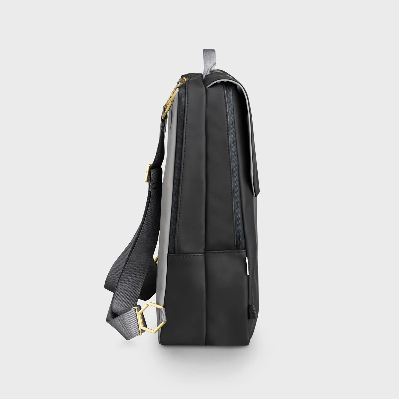 Le Réversible Backpack, Black Grey, Gold Colour