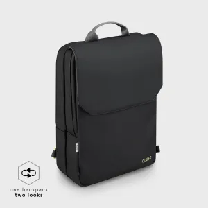 Le Réversible Backpack, Black Grey, Gold Colour