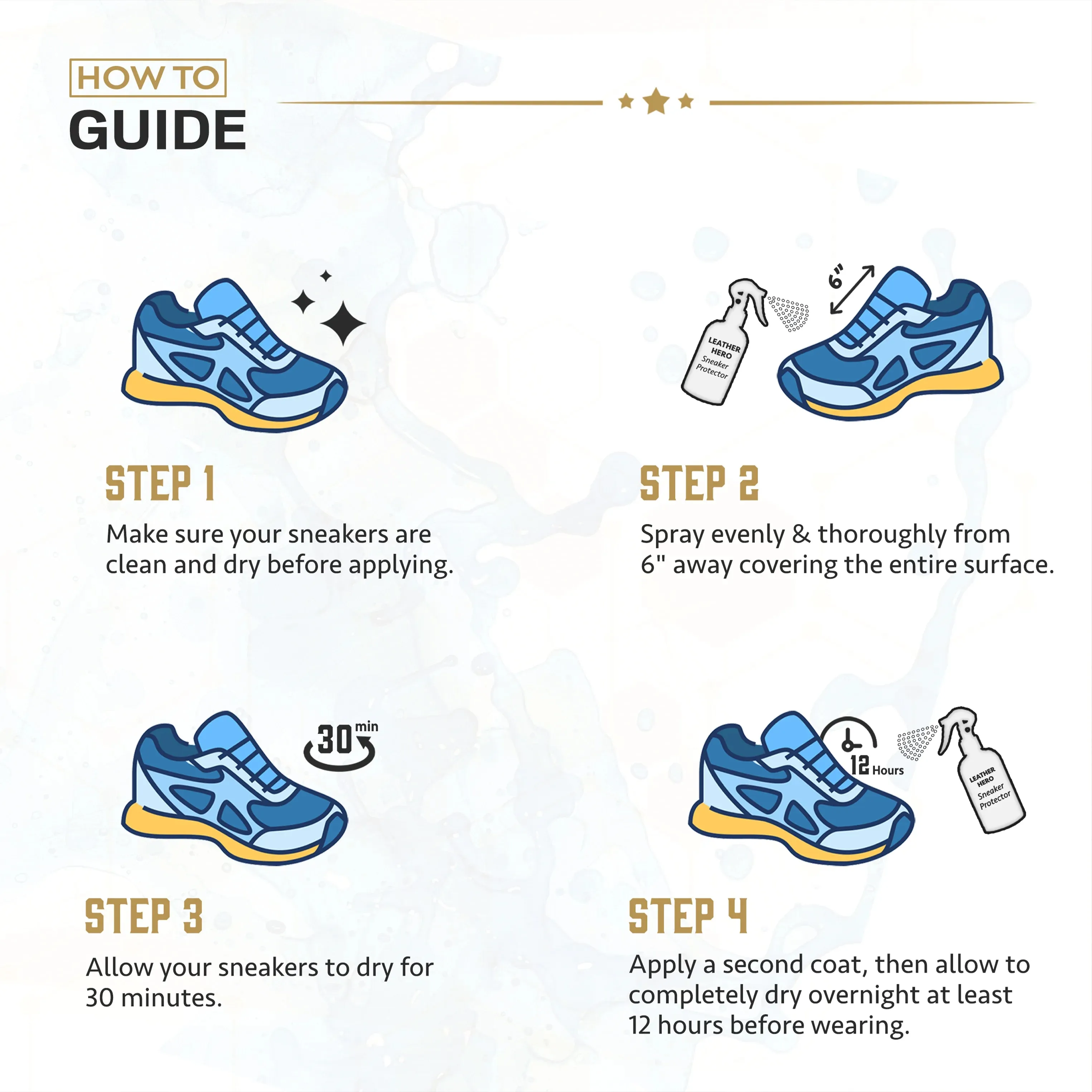 Leather Hero Sneaker Protector Spray - Waterproof Spray for Shoes(10oz) White Shoe Water and Stain Repellent Spray Sneaker Protector Spray for Canvas, Mesh, Leather, & Vinyl