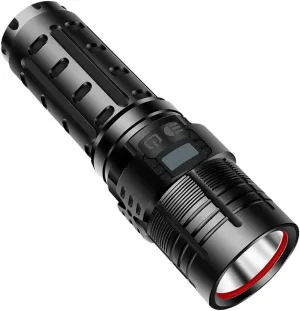 LED Flashlight : Super Bright 1300 Lumens with 4 Light Modes, Water Resistant, Zoomable, USB Rechargeable