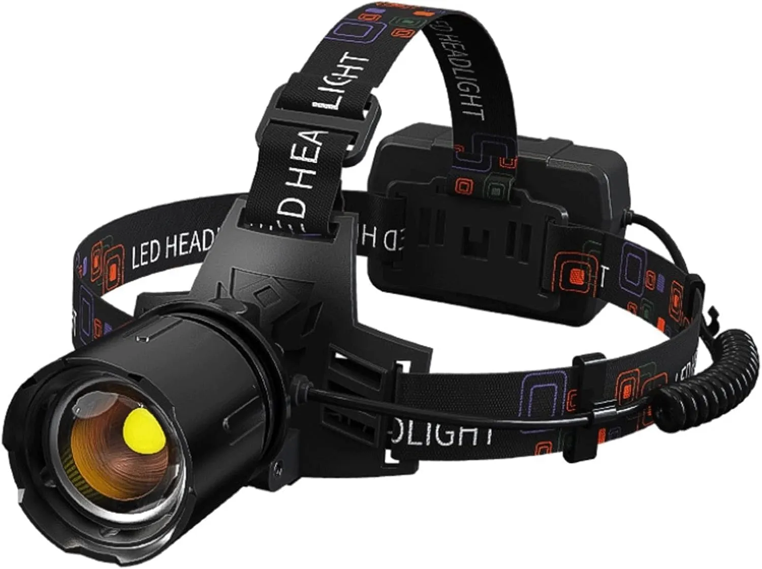 LED Head Lamp,Quad-core Strong Light Wick, SLR Telescopic Zoom,Irradiation Distance 300m,for Adults and Kids,Hiking & Camping Gear Essentials