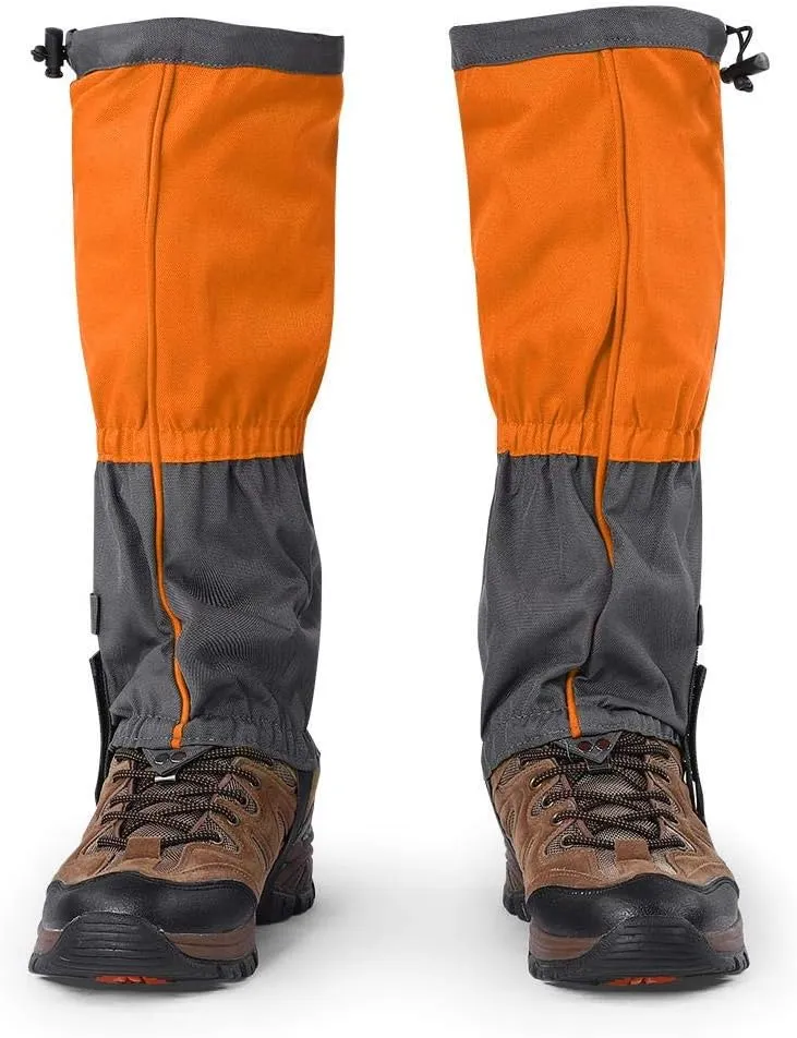 Leg Gaiters Snow Boot Gaiters for Outdoor Backpacking Climbing Fishing Hunting(Orange) Ski
