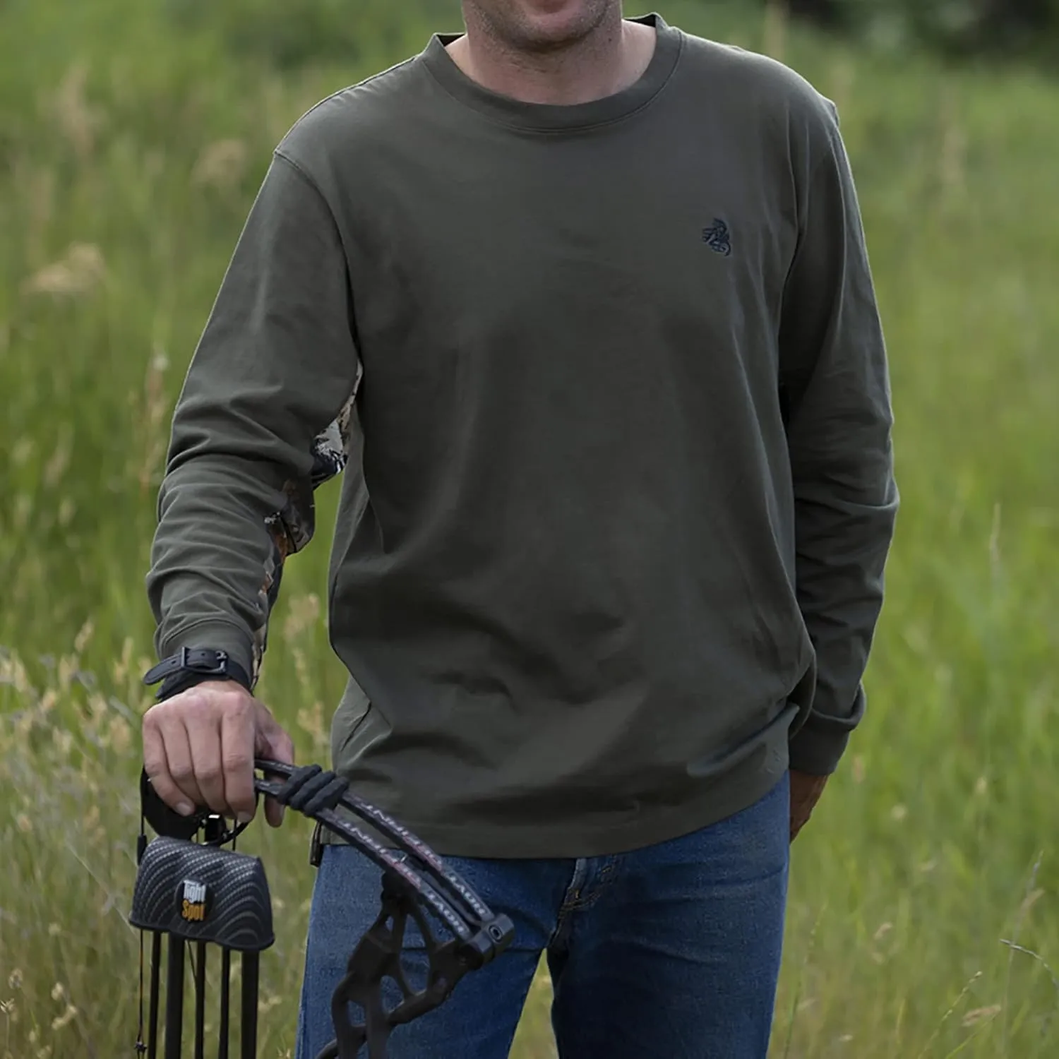 Legendary Whitetails Men's Backcountry Long Sleeve Camo T-shirt - Casual Crewneck Pullover Regular Fit