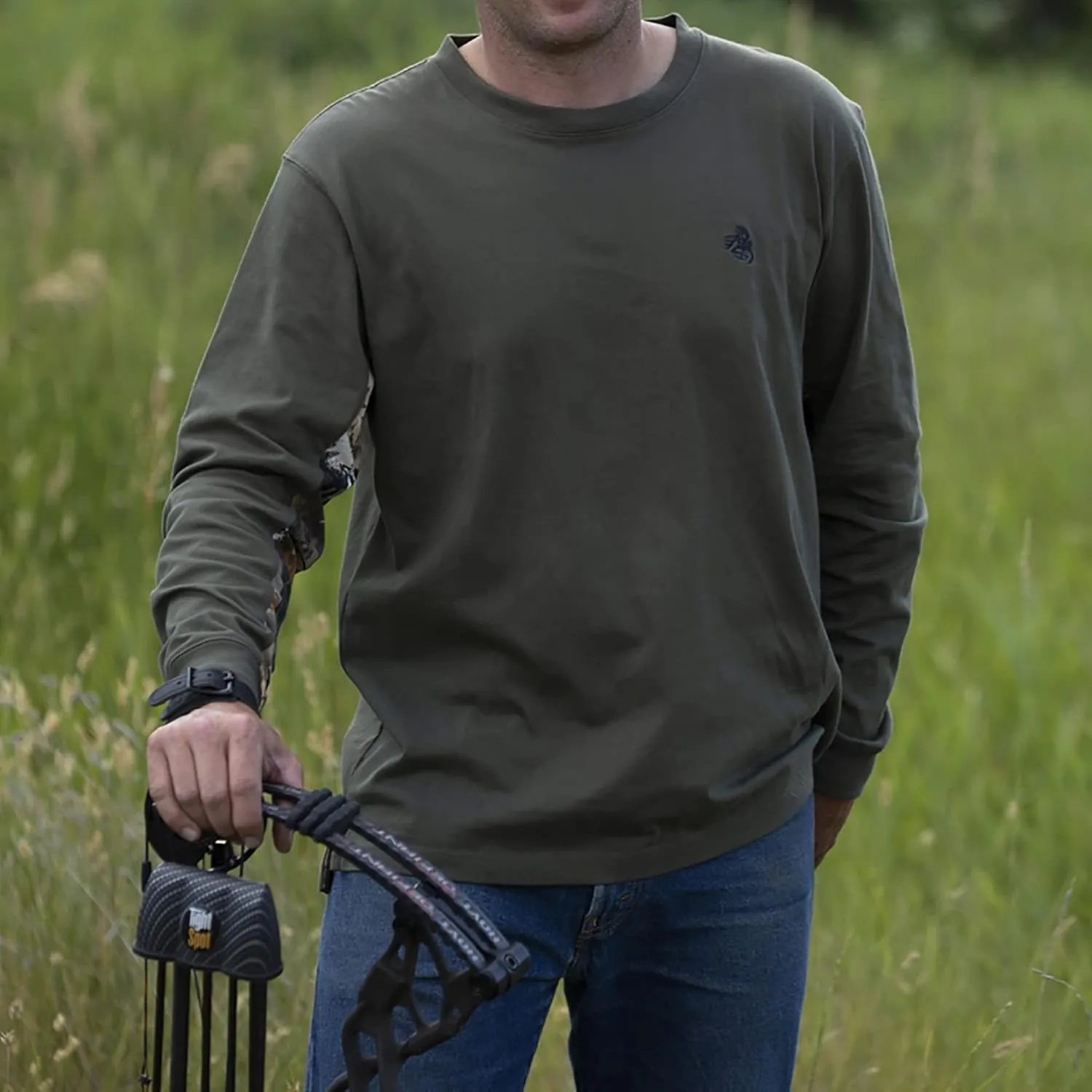 Legendary Whitetails Men's Backcountry Long Sleeve Camo T-shirt - Casual Crewneck Pullover Regular Fit