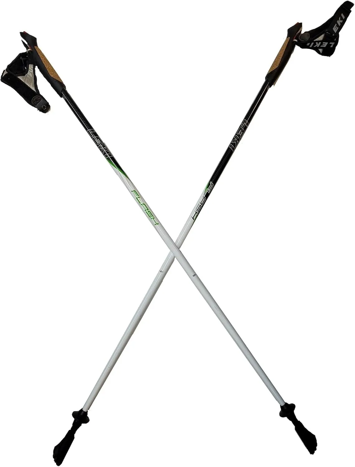 LEKI Nordic Walking Flash Carbon White/Black/Green 115cm