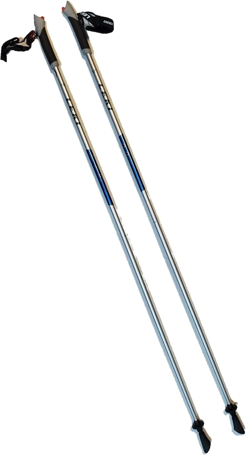 LEKI Nordic Walking Hyper Carbon Series Pole Silver/Blue