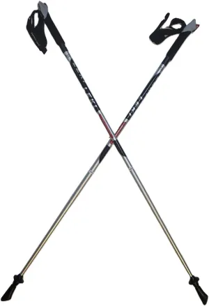 LEKI Nordic Walking Speed Pacer Vario HM Carbon Adjustable Poles Silver 115cm