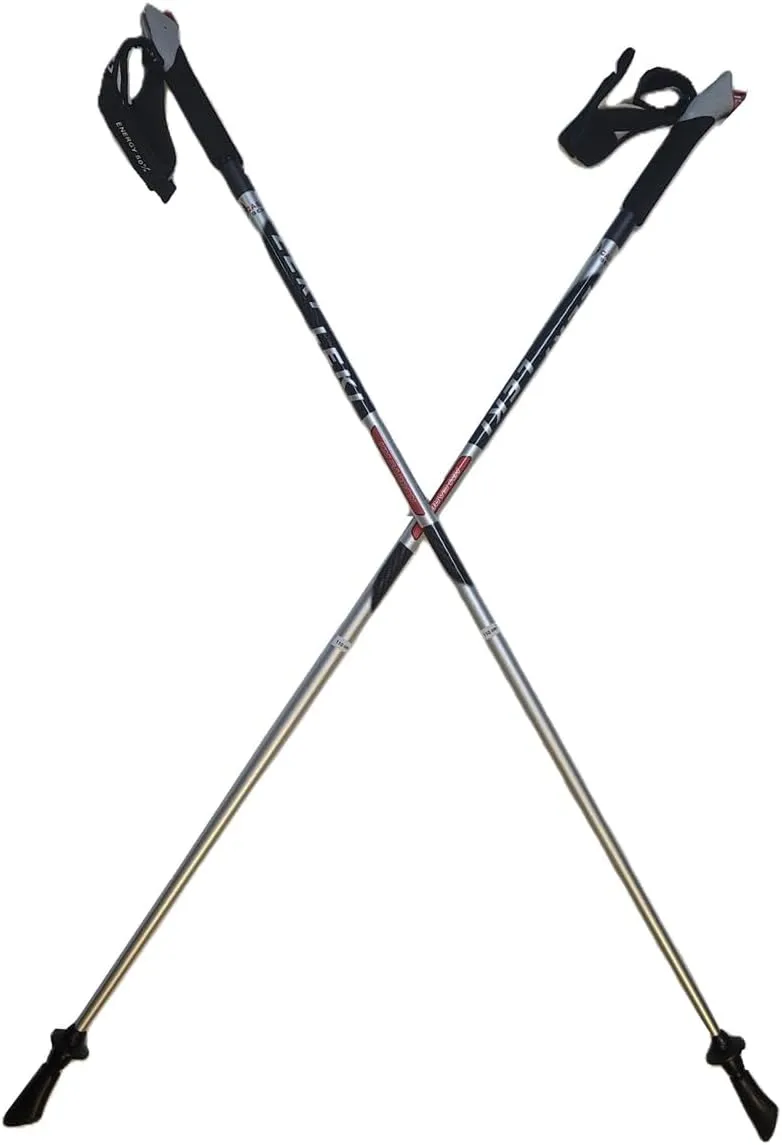 LEKI Nordic Walking Speed Pacer Vario HM Carbon Adjustable Poles Silver 115cm