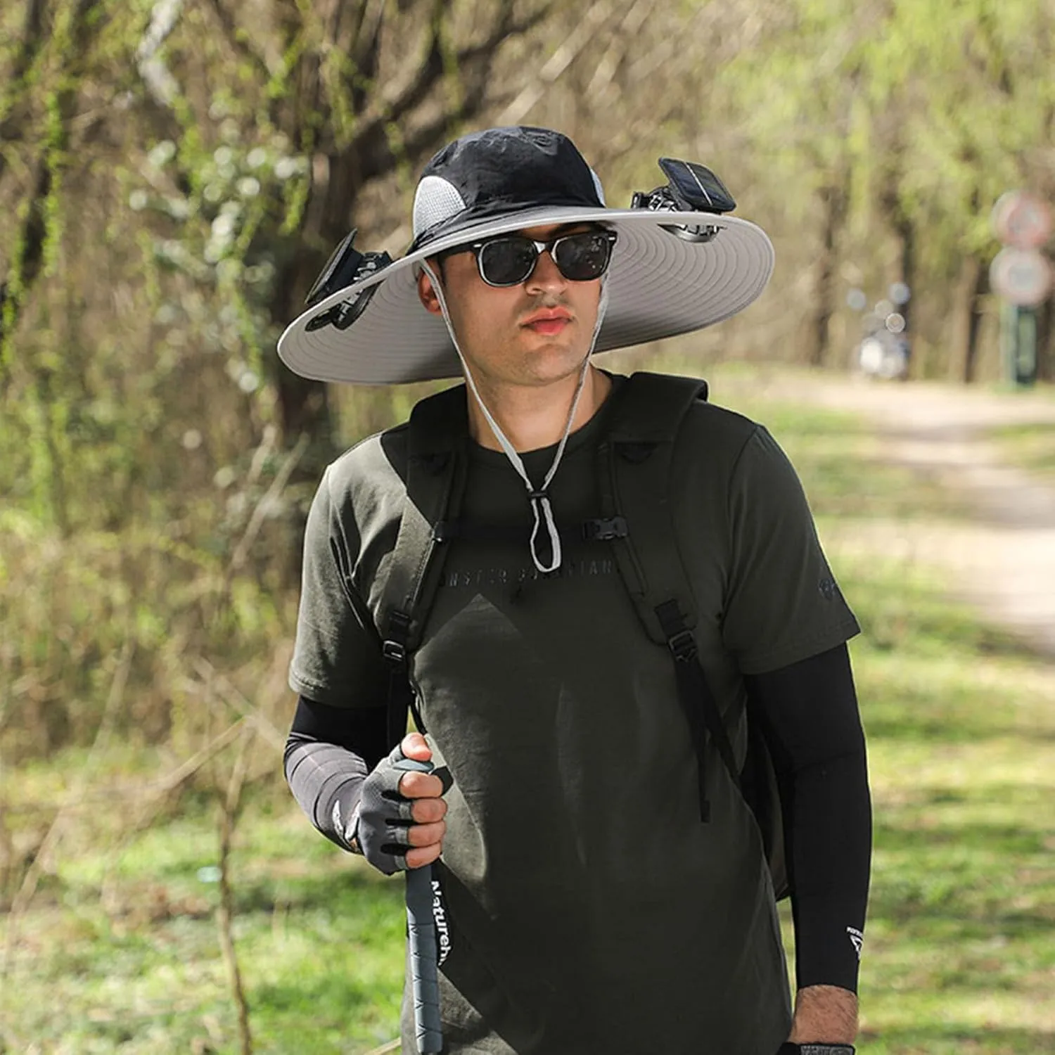 Leotruny Hat with Solar Fan Men: Summer UV Protection Fishing Hat