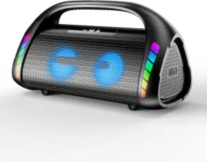 LFS Outdoor Speaker,100W Loud Speakers Bluetooth Wireless with subwoofer,Deep Bass, Portable Bluetooth Speaker with Power Bank, LED Lights,USB-C,Waterproof, 30hours Playtime for Home,Backyard,Camping