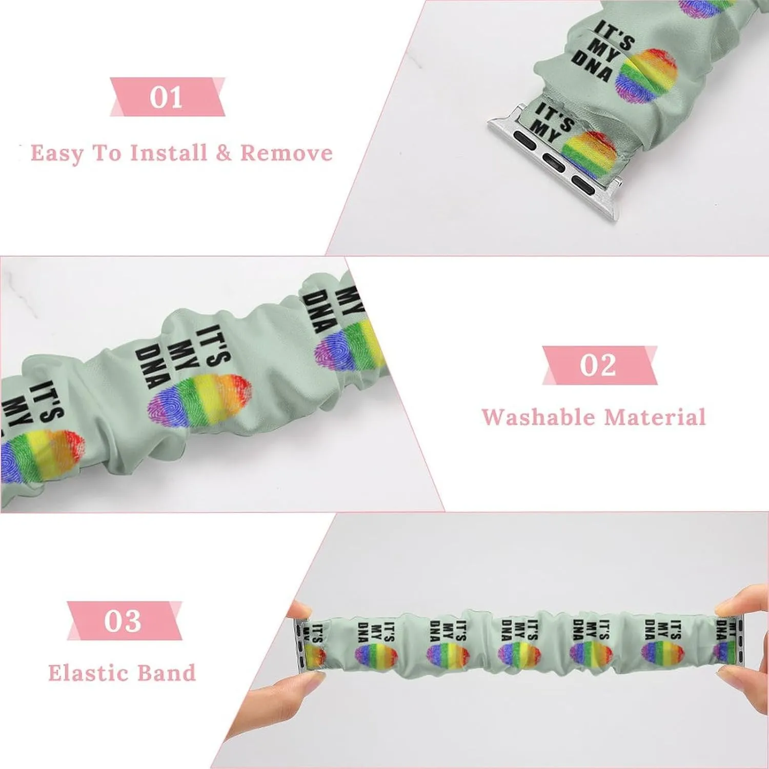 Lgbt It'S My DNA Fashion Watch Strap Scrunchies Wristbands Compatible With IWatch Series
