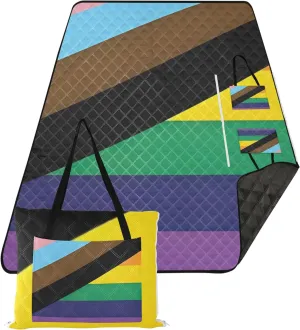 LGBTQ Pride Flag Rainbow LGBT Beach Mat Sand Free Waterproof, Outdoor Blanket for Grass Foldable Picnic Blankets Large, 80" x 60"