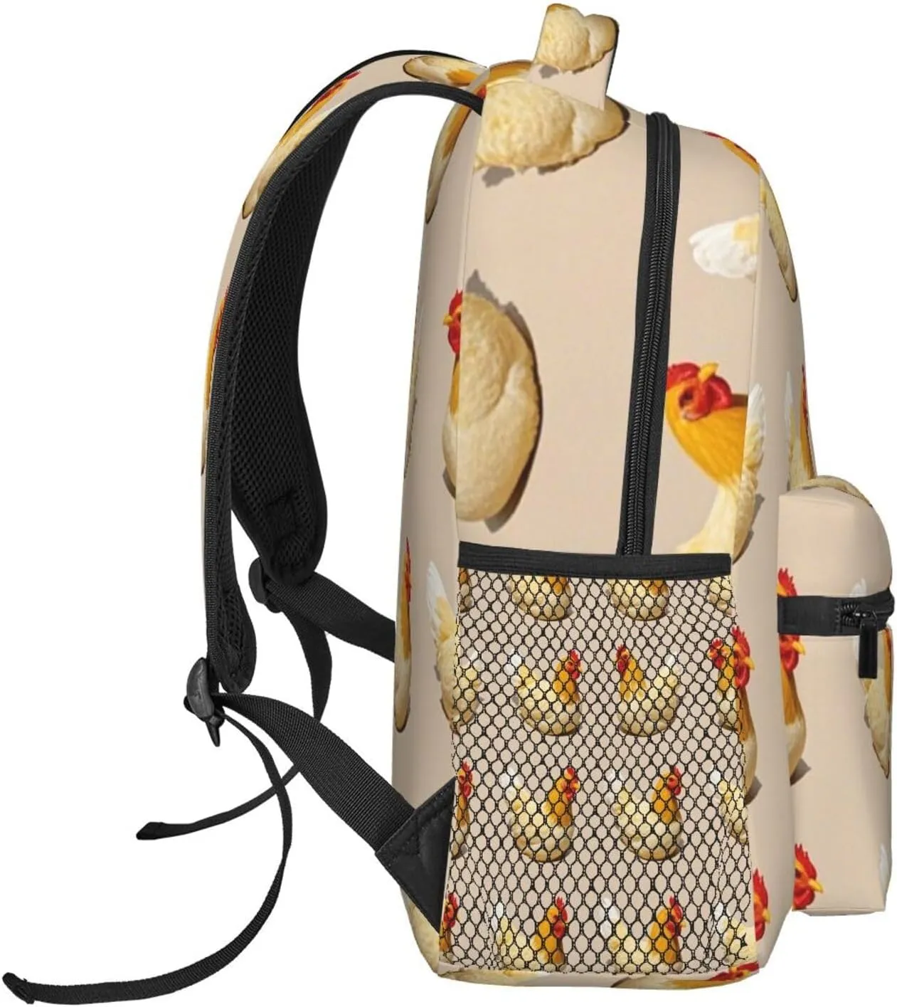 Lightweight Daypack Bookbag for Trekking Business Walking Cycling - Big Capacity Anti-Theft Multipurpose Carry On Bag, Chicken Rooster Art Business Computer Bag
