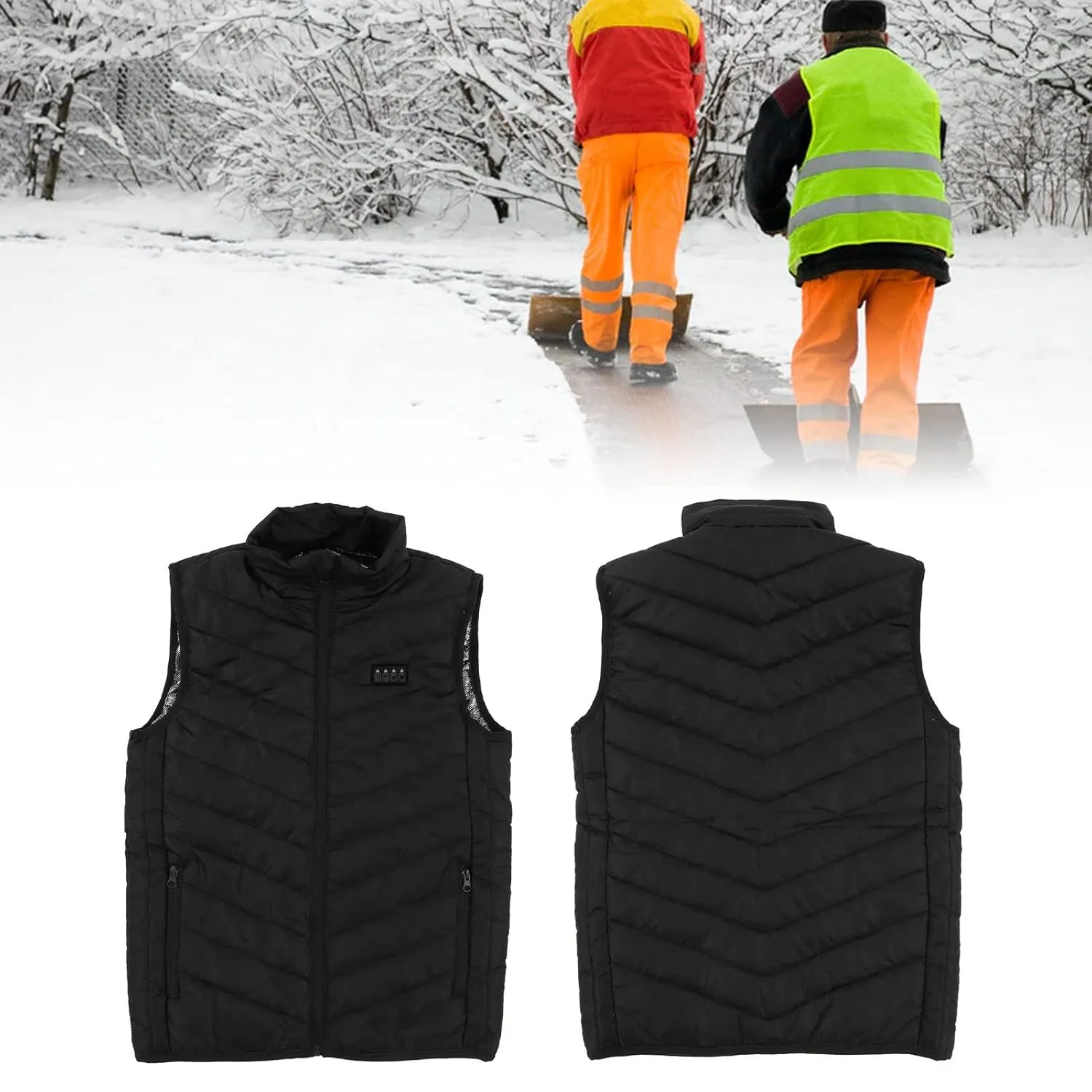 Lightweight Warming Jacket 17 Area Electric Heating Vest Intelligent Constant Temperature 4 Switch 3 Gear Smart Heated Vest (3XL)