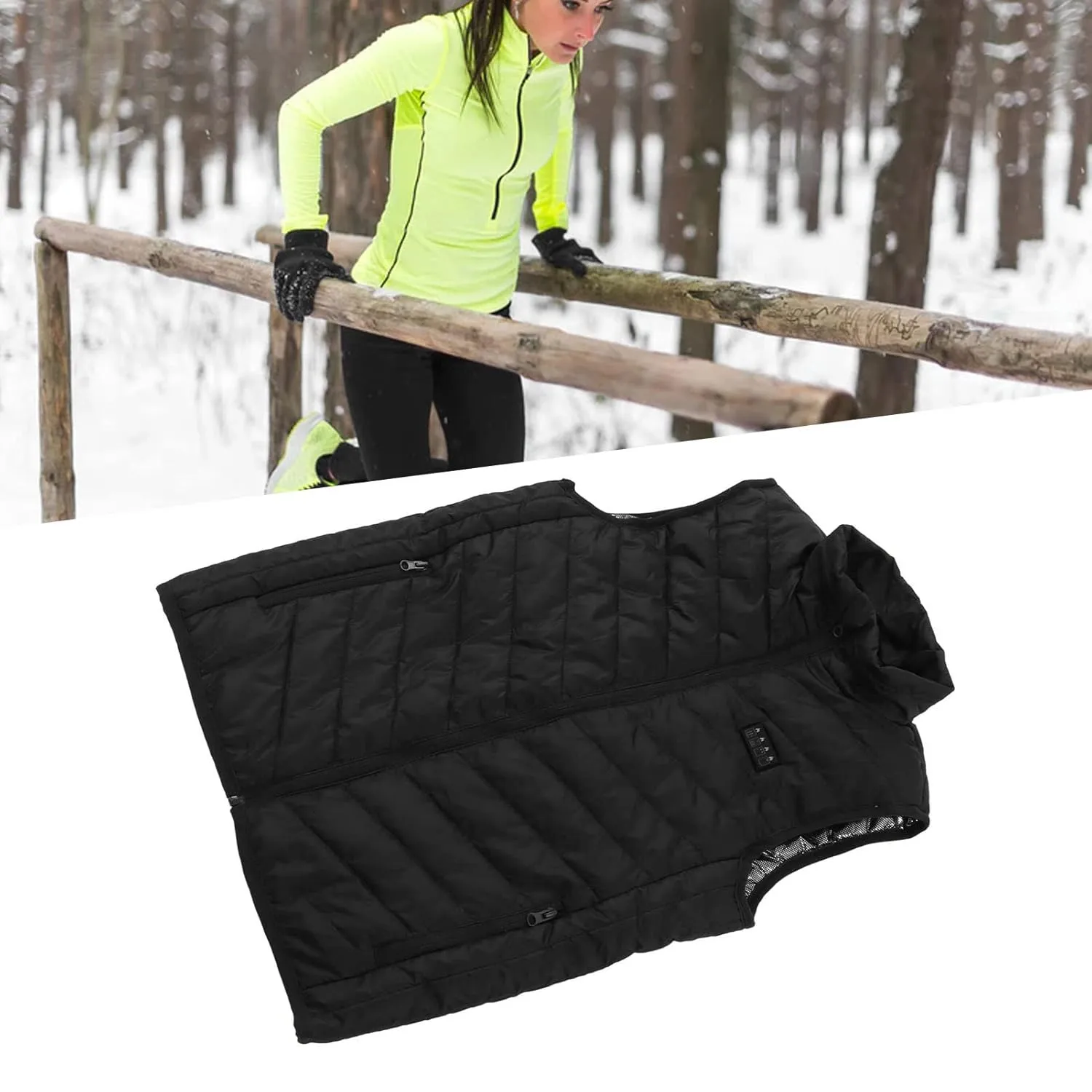 Lightweight Warming Jacket 17 Area Electric Heating Vest Intelligent Constant Temperature 4 Switch 3 Gear Smart Heated Vest (3XL)