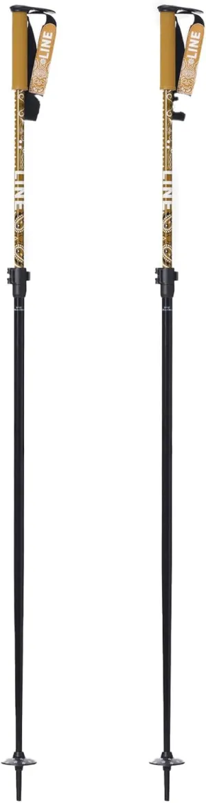 LINE Adult's Paintbrush Ski Poles | Durable Lightweight Aluminum Winter Sports Adjustable Length Alpine Ski Poles with Ergonomic BMX Grip & Screw Off Basket | Freeride, All Mountain, Powder, Touring