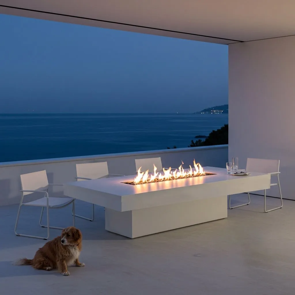 Lineo Bold Dining Fire Table (Tabletop) - Aluminum