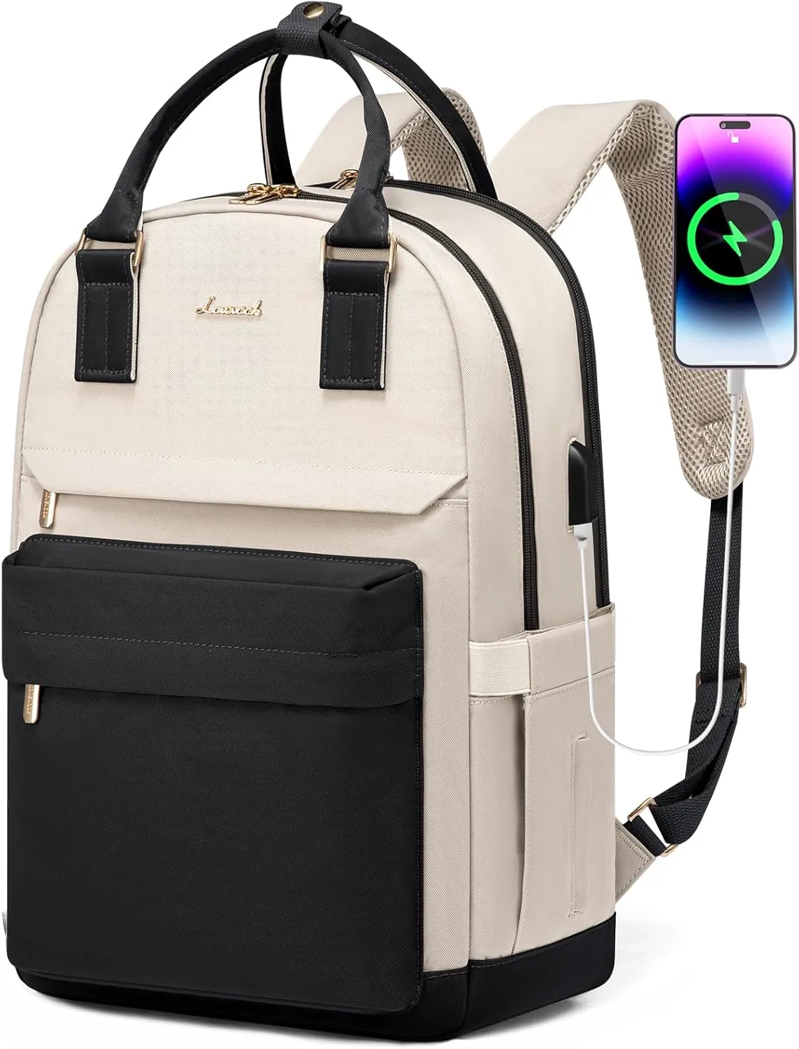 LOVEVOOK Laptop Backpack for Women 15.6 Inch,Cute Backpack Laptop Bag with USB Port,Waterproof Travel Backpack Purse Teacher Nurse Bag Fashion Computer Bag for Work
