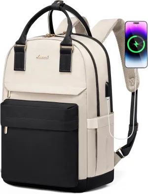 LOVEVOOK Laptop Backpack for Women 15.6 Inch,Cute Backpack Laptop Bag with USB Port,Waterproof Travel Backpack Purse Teacher Nurse Bag Fashion Computer Bag for Work
