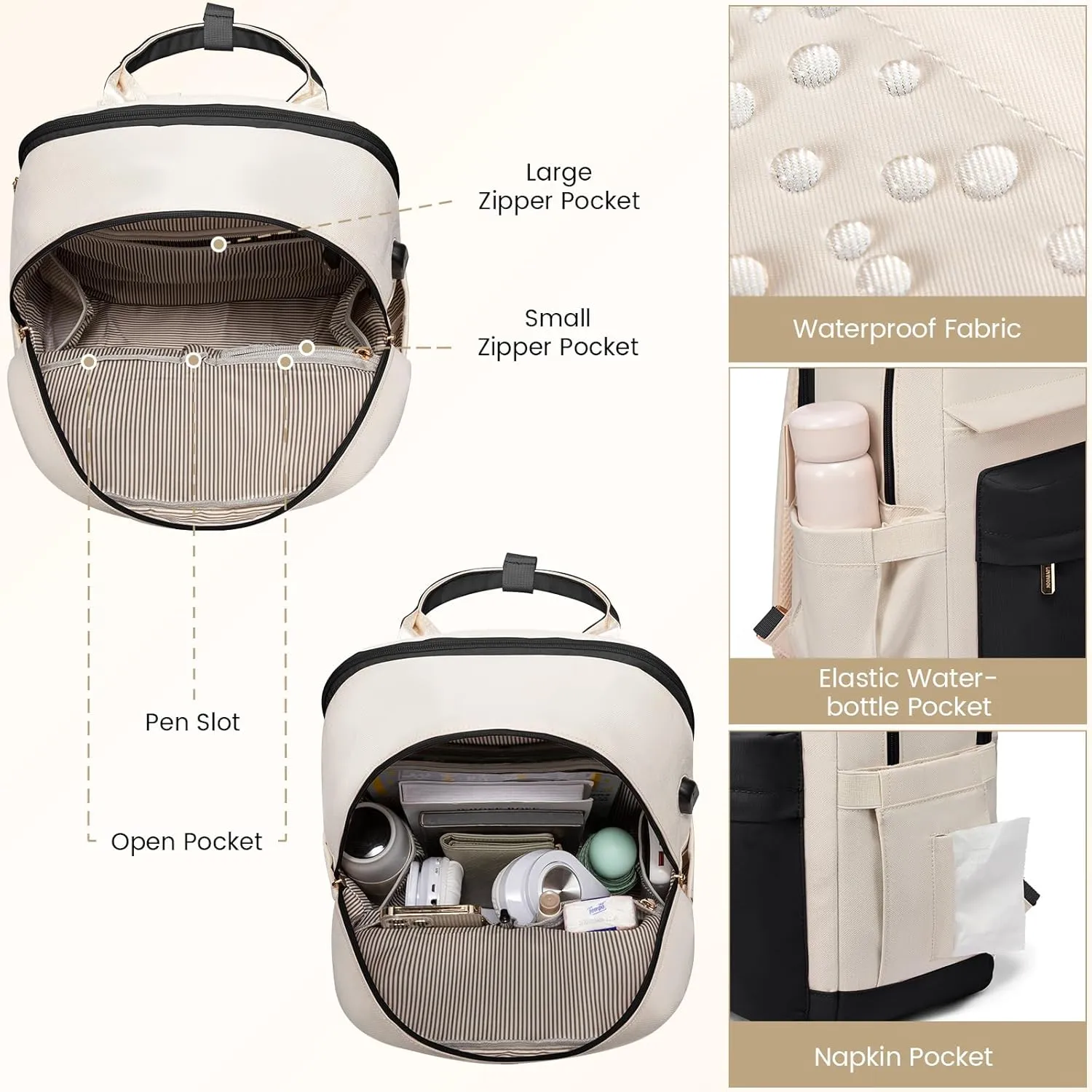 LOVEVOOK Laptop Backpack for Women 15.6 Inch,Cute Backpack Laptop Bag with USB Port,Waterproof Travel Backpack Purse Teacher Nurse Bag Fashion Computer Bag for Work