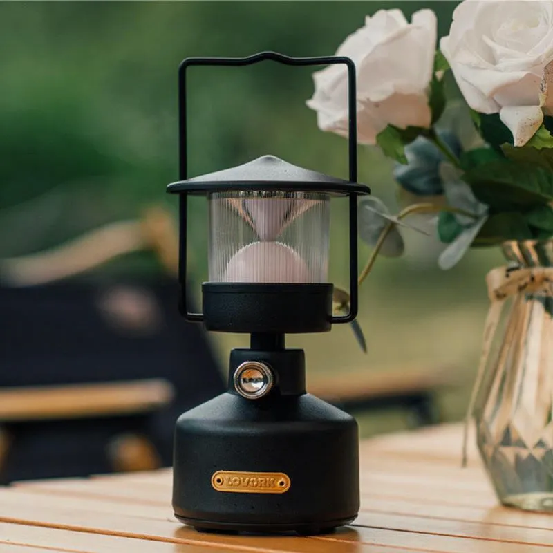 LOVORK Lumi | Retro Camping Lamp – Blow-Out Technology, Adjustable Ambiance Lighting