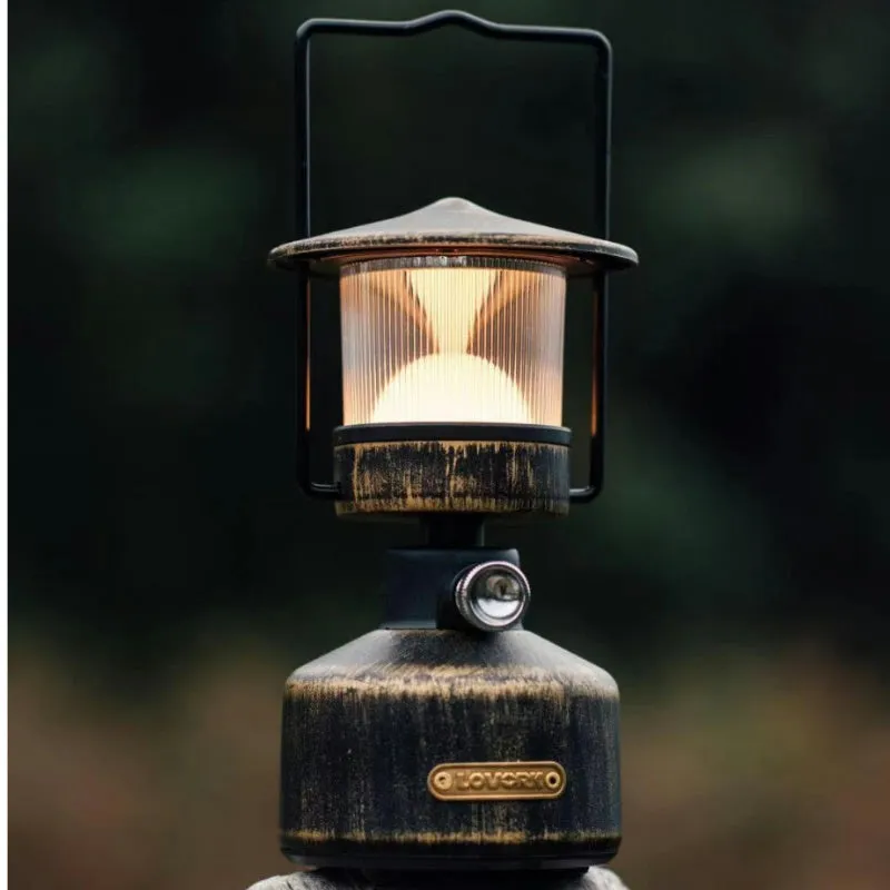 LOVORK Lumi | Retro Camping Lamp – Blow-Out Technology, Adjustable Ambiance Lighting