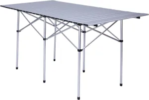 LUCKYERMORE Folding Camping Table, Outdoor Portable Table 4-6 Person, Roll up Aluminum Table with Carry Bag,Camping Picnic Barbecue Backyard Party, 55”x28”x28”