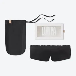 Lunya Sleep Mask with Box - Washable Silk Sleeping Mask and Headband for Beauty Routines - Thermoregulating Comfort for Restful Nights - Silk Eye Mask for Women - Large - Immersed Black