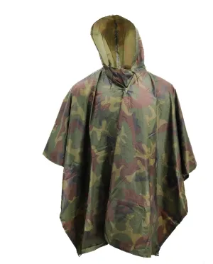 M MCGUIRE GEAR Hooded Military Rain Poncho, Outdoor Emergency Rain Jacket, Waterproof Poncho for Adults, Hiking, Camping