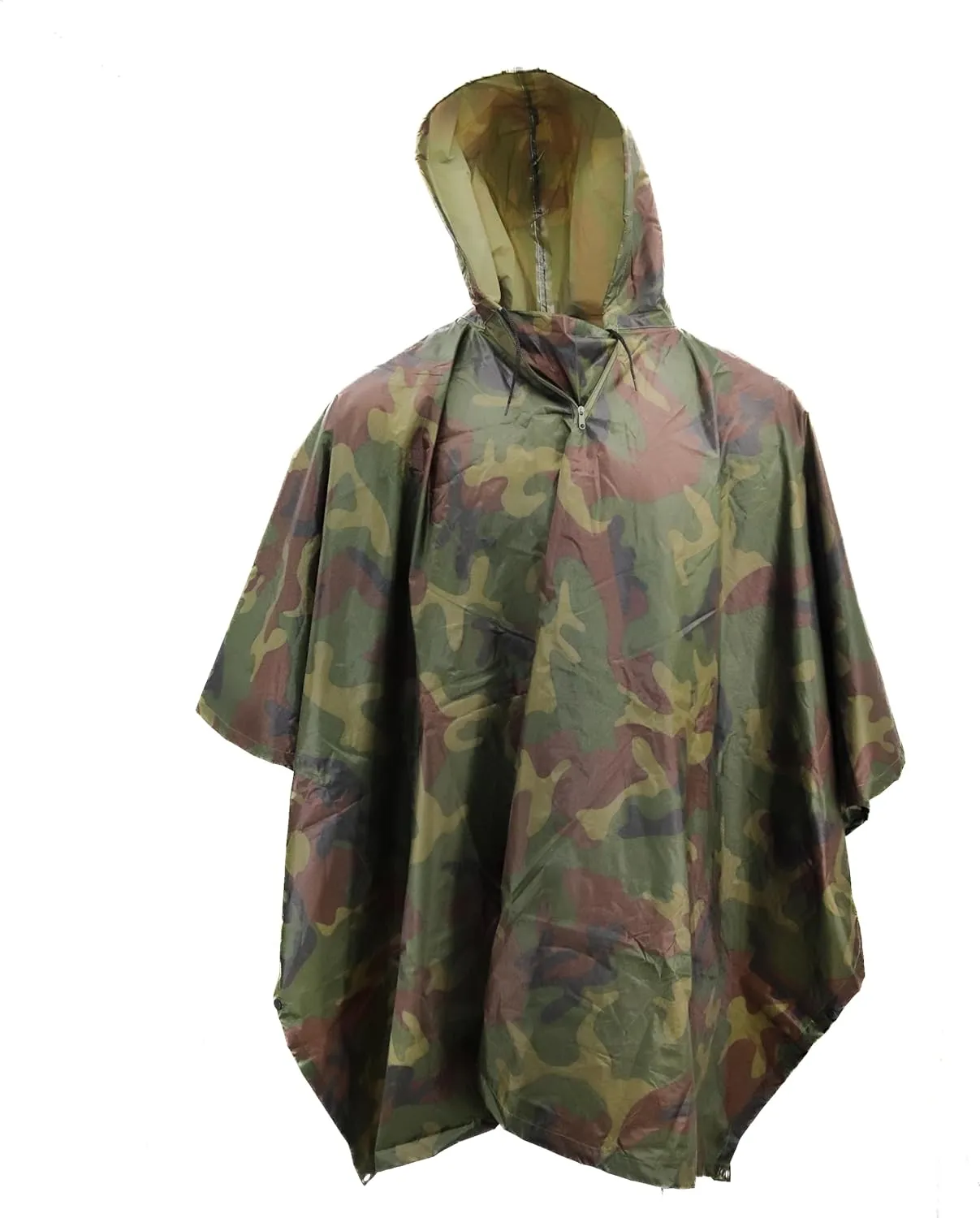 M MCGUIRE GEAR Hooded Military Rain Poncho, Outdoor Emergency Rain Jacket, Waterproof Poncho for Adults, Hiking, Camping