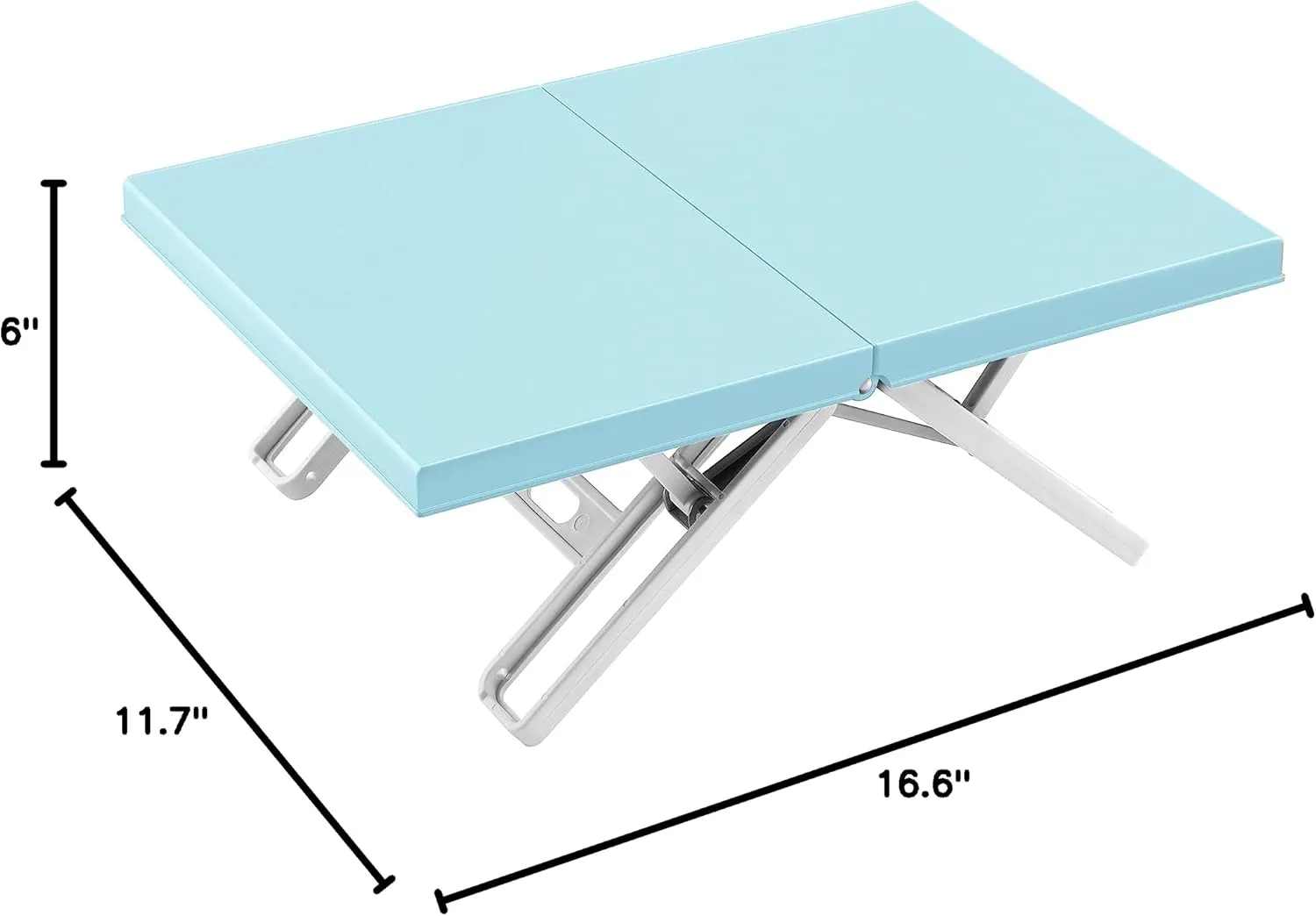 Maarch Small Beach Table for Sand Foldable, Plastic Folding Beach Tray Table, Portable Mini Low Picnic Camping Table, Light Blue